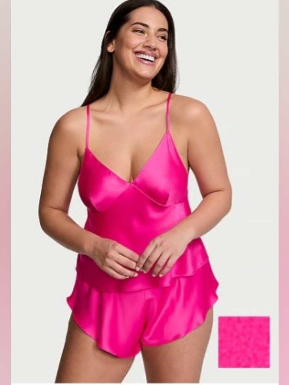 Victoria's Secret Satin Open Back Cami And Shorts Set